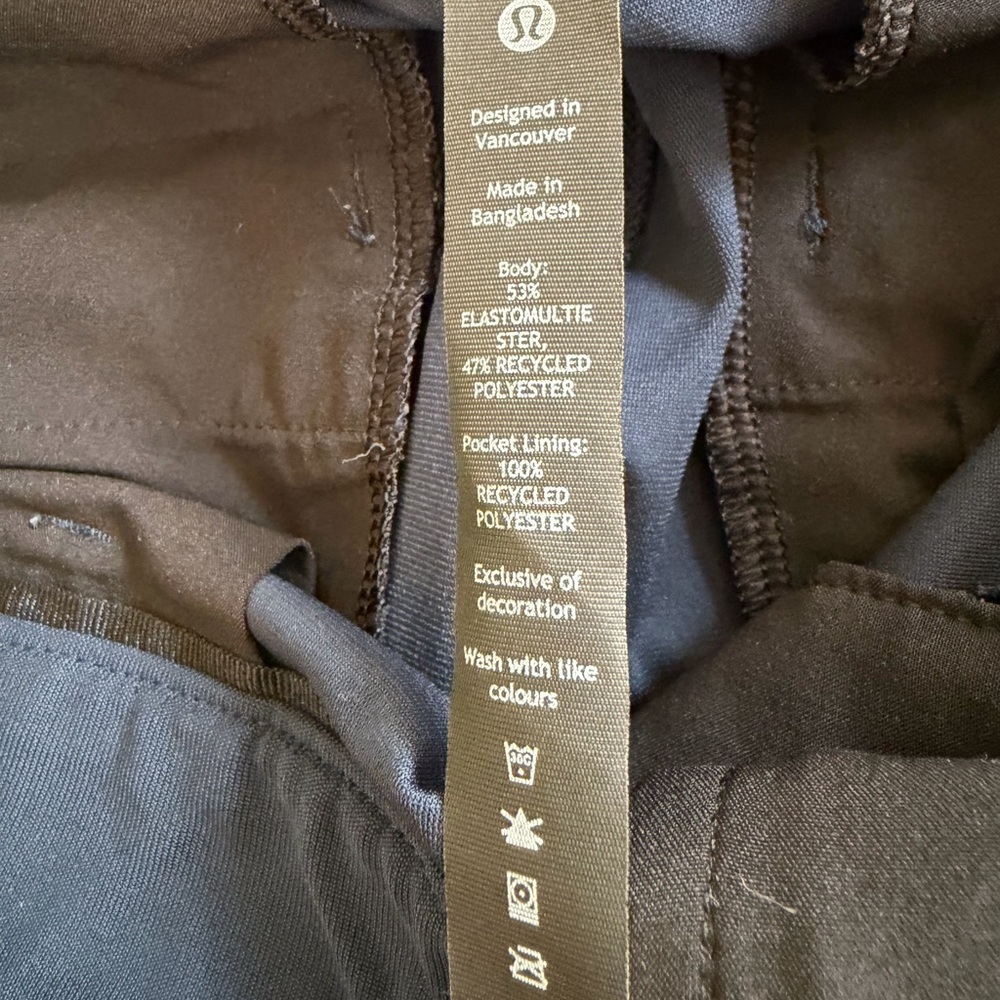 Lululemon ABC Slim-Fit Trouser Pant Men’s navy blue Warpstreme LM5AO5S Sz 35 - Picture 11 of 11